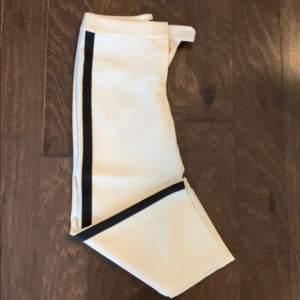 Loft Cream/Black cropped pants- size 6